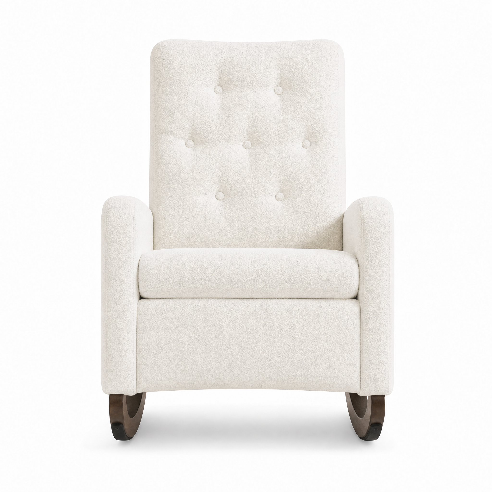 Rocking Chair NUBI Dossier Velour et Hévea