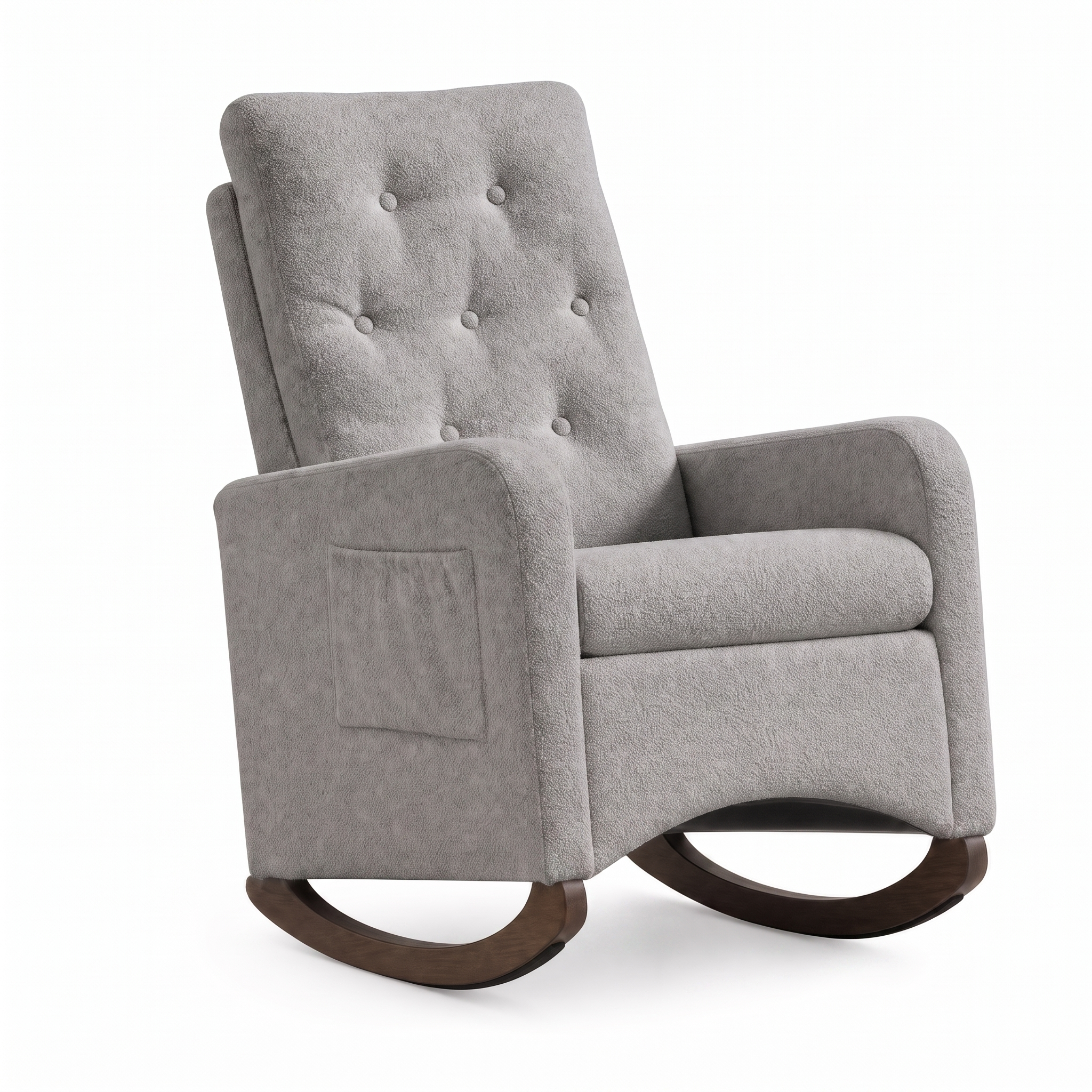 Rocking Chair NUBI Dossier Velour et Hévea