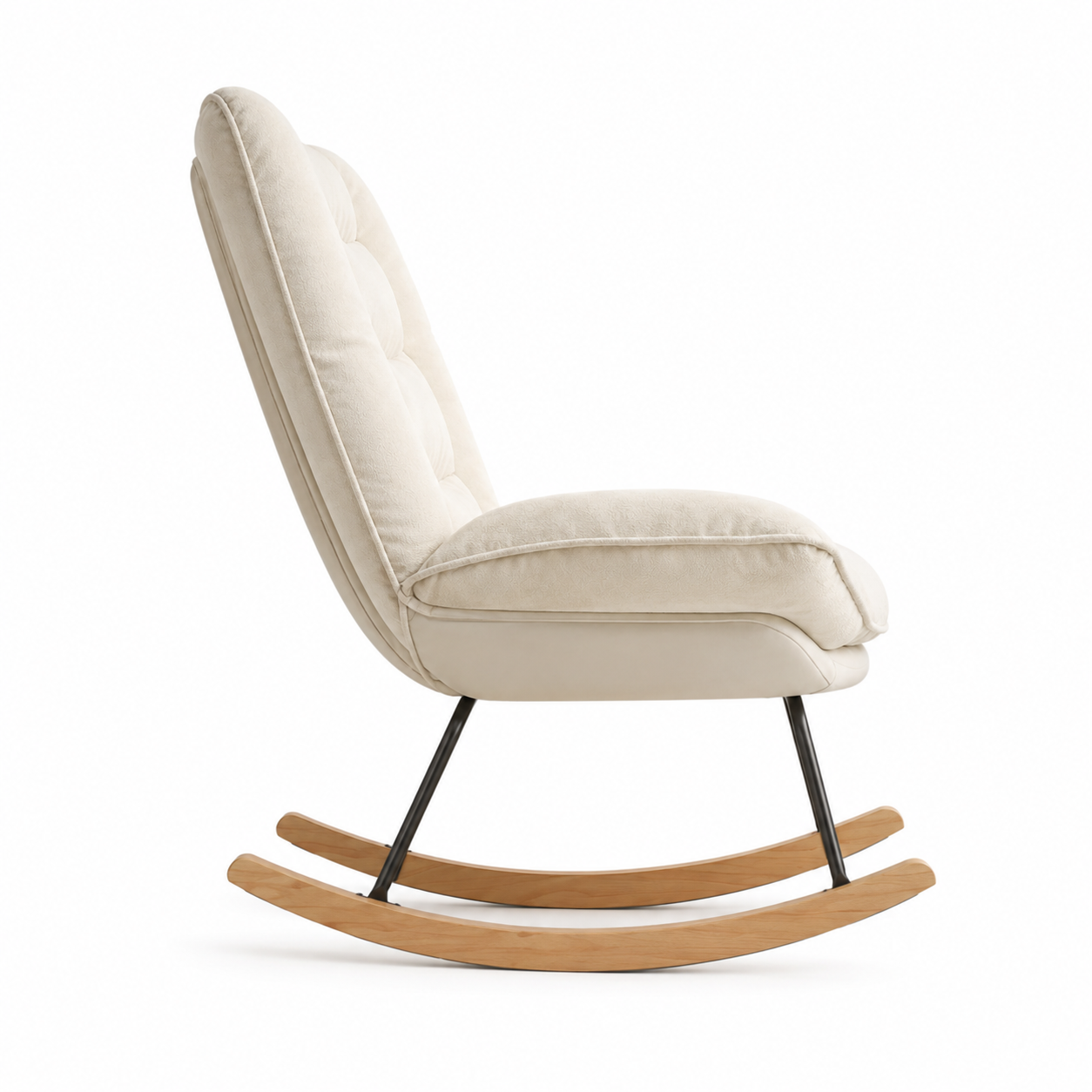 Rocking Chair LINO en tissu lin – vue arrière