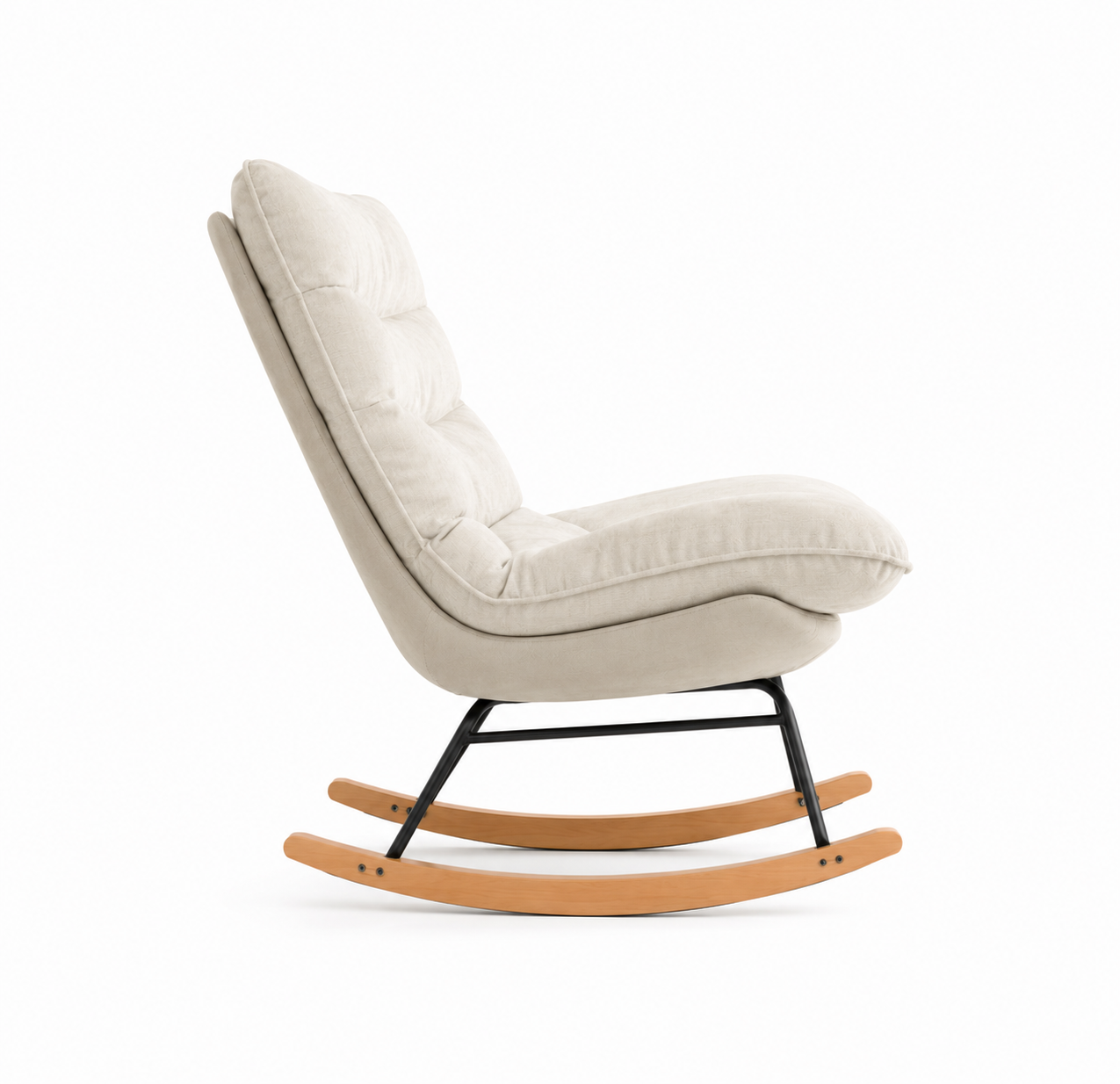 Rocking Chair MELO en tissu lin – vue arrière