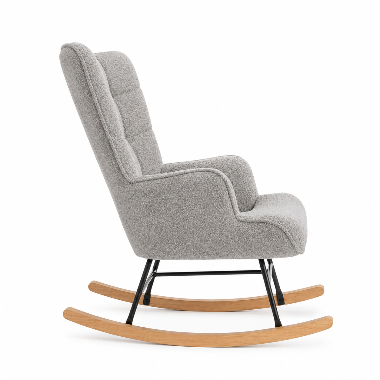 Rocking Chair NEVA en tissu teddy – vue arrière