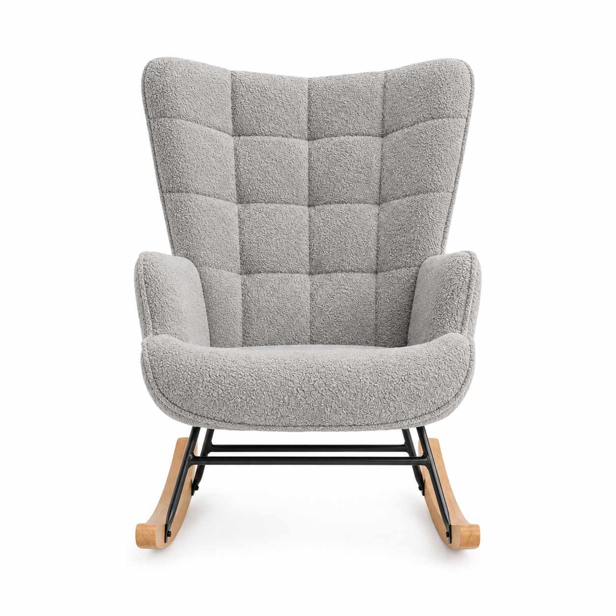 Rocking Chair NEVA en tissu teddy – vue de profil