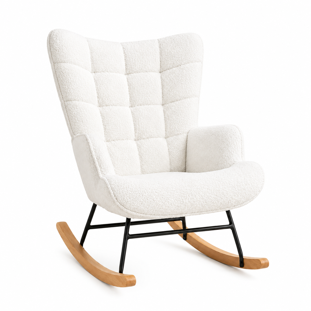 Rocking Chair NEVA en tissu teddy – détail du tissu