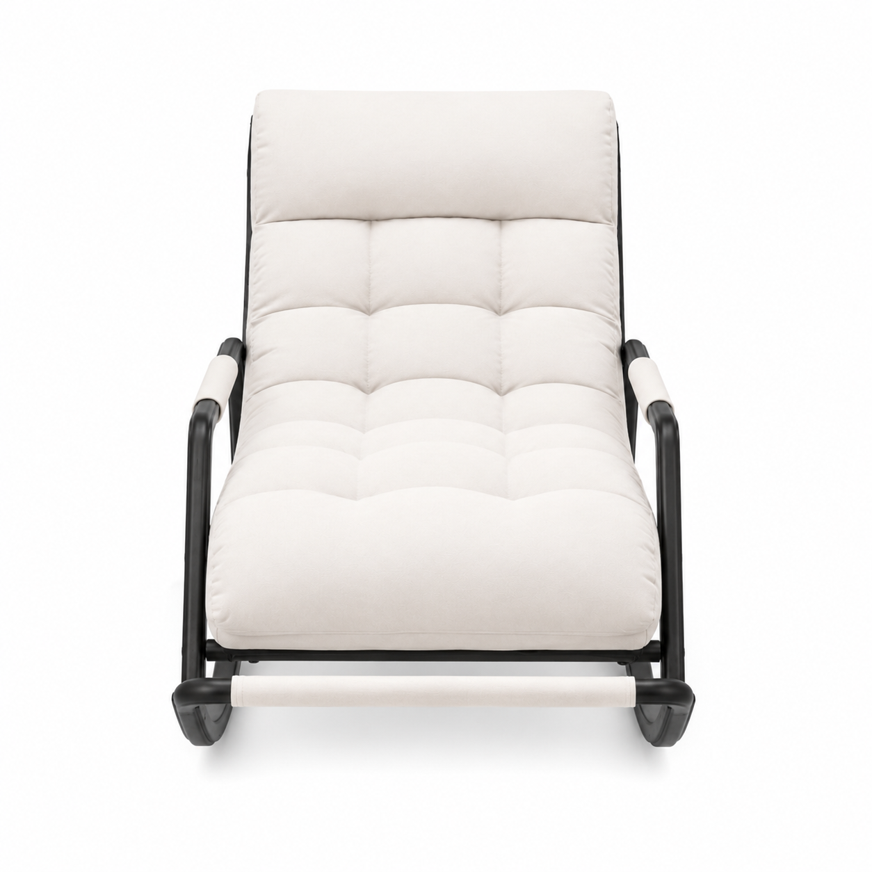 Rocking Chair OKLO en tissu capitonné – vue de profil