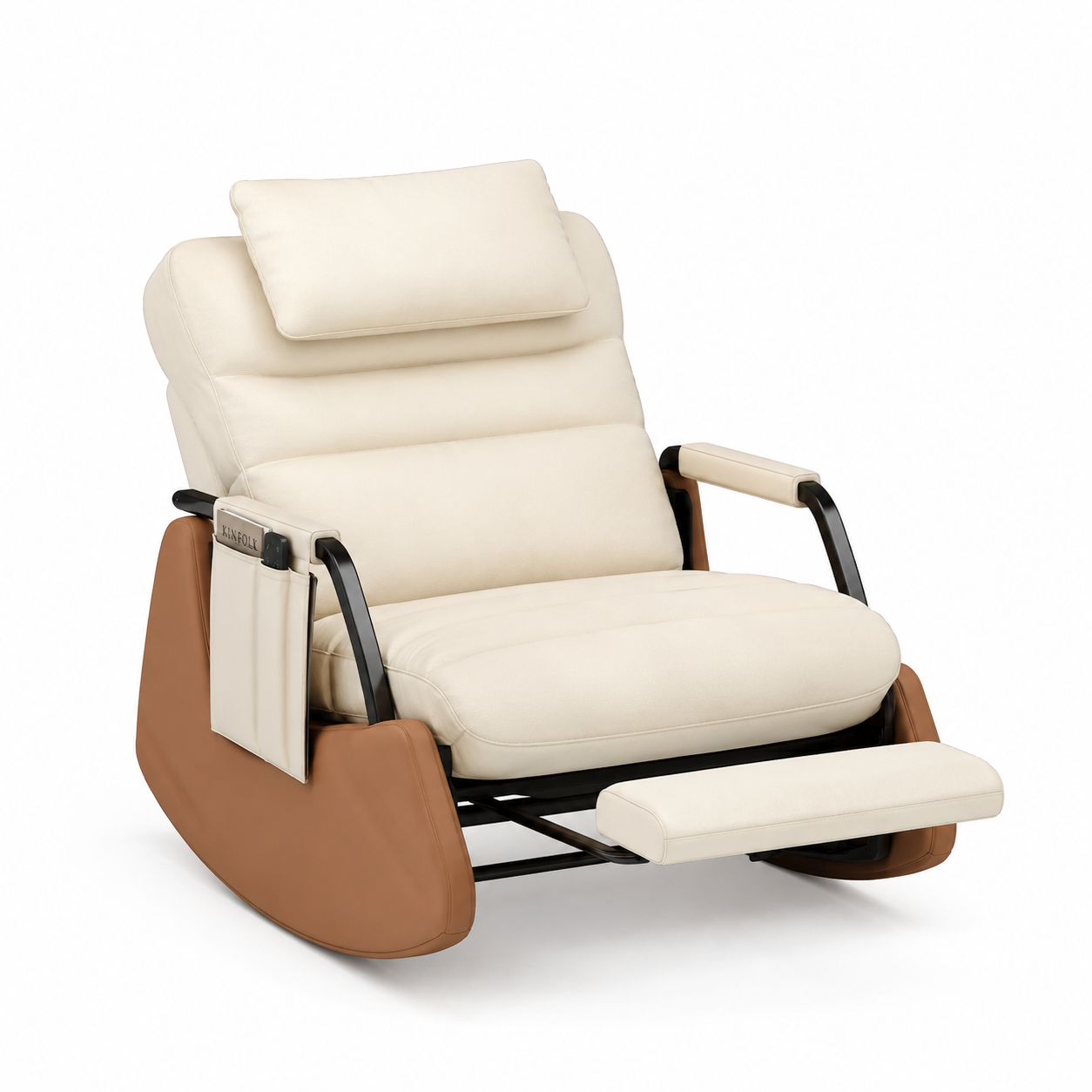 Rocking Chair OSLO en cuir synthétique – vue de face