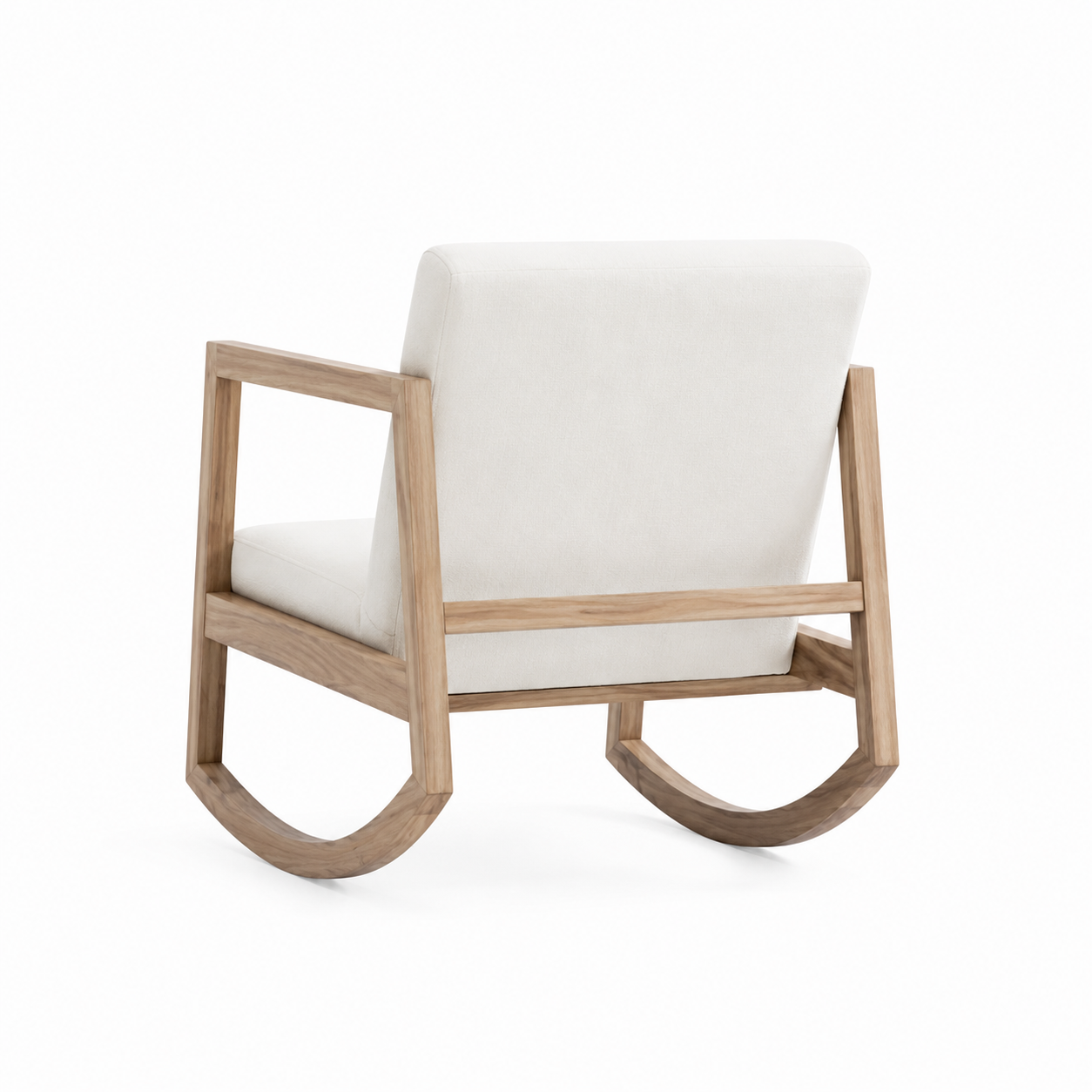 Rocking Chair SVEN en tissu bouclé – détail de l'assise