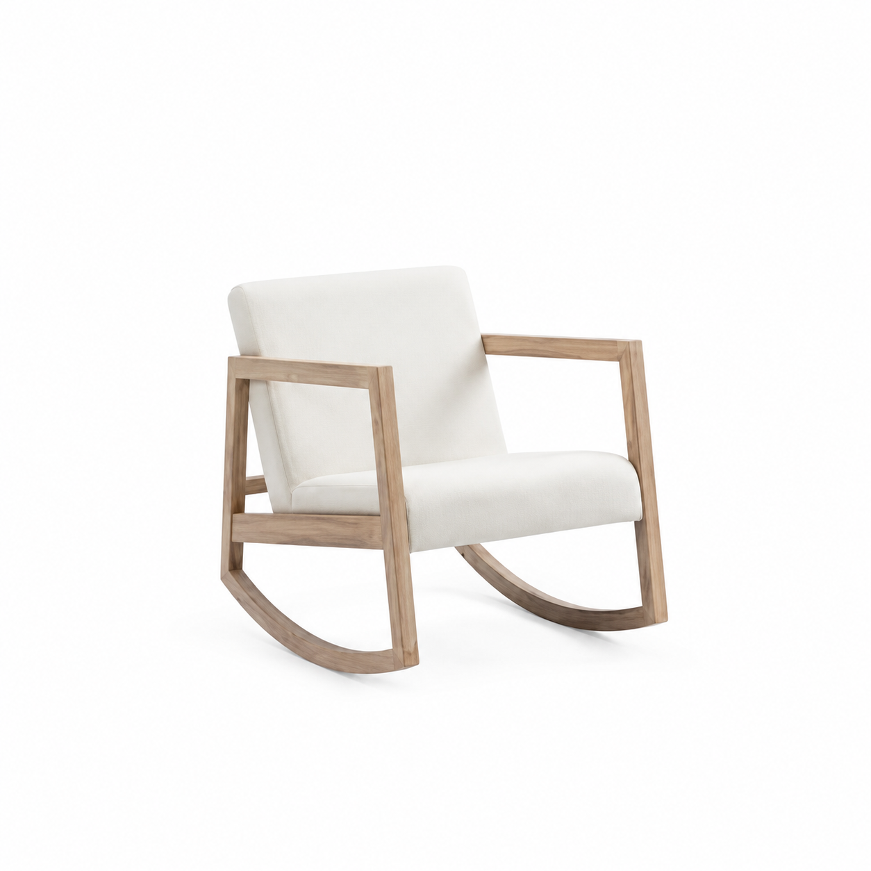 Rocking Chair SVEN en tissu bouclé – vue de face