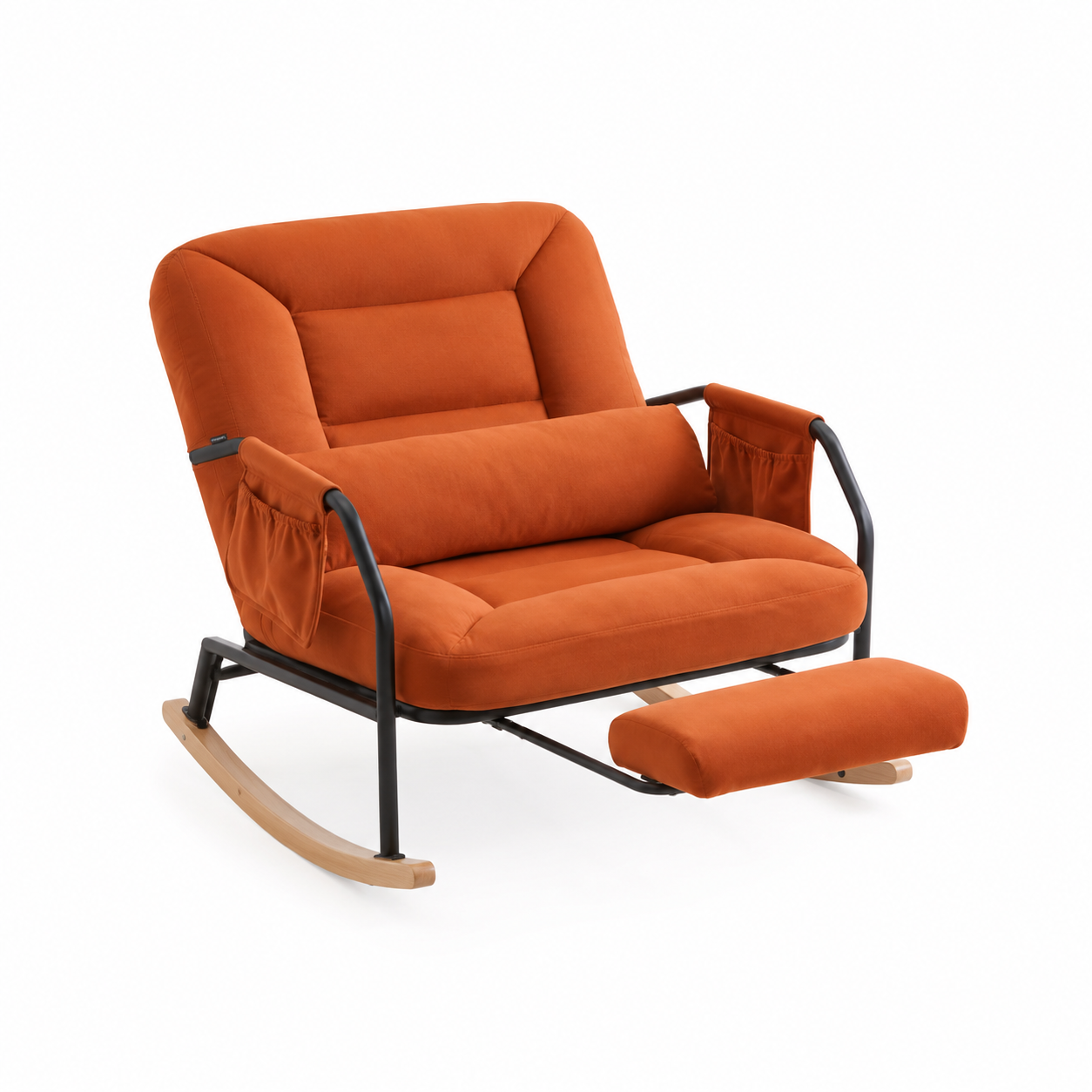 Rocking Chair TORO en velours côtelé – vue de face